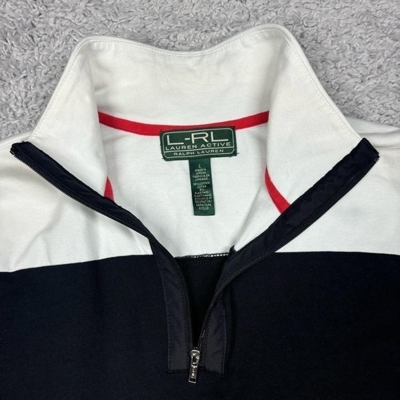 Lauren Ralph Lauren Womens Large Quarter Zip Activewear Classic Preppy Athletic - Picture 2 of 4